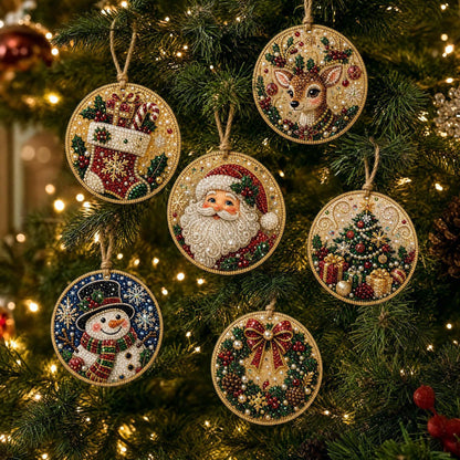 🎄 DIY perledekor til treet – 5D diamantmaling, akryl, perleglans. Perfekt til juletreet og vinduet! ✨🎨