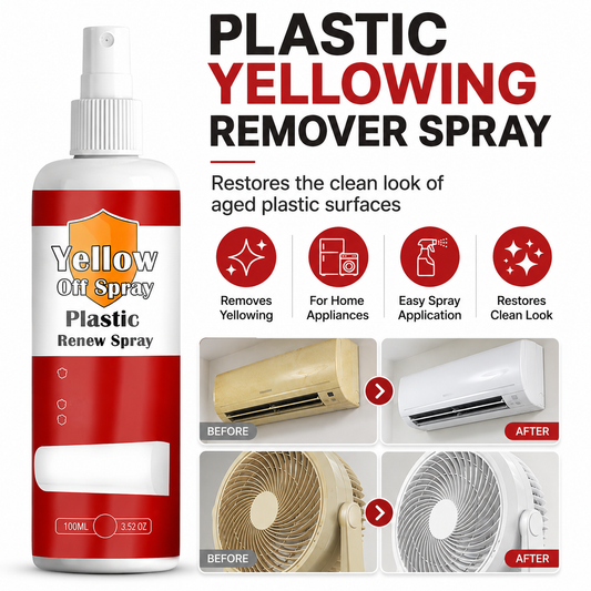 🟡 Plastic Renew Yellow-Off Spray – fjerner gulning fra plast på minutter – ingen sliping, ingen UV-lamper