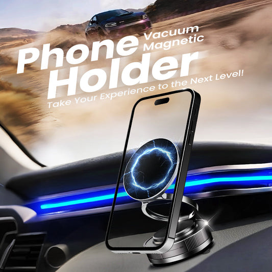 🔥Kjøp mer, spar mer🔄360° justerbar magnetisk telefonholder med vakuumfesting📱🚗