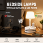 ⏳ Kun for en kort tid – 50 % RABATT ⏰💡 Nattbordslampe med stikkontakter og USB-porter