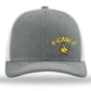 Snapback-caps med brodert vittig kylling