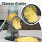 🧀 50 % RABATT! ✨ 3-i-1 roterende ostehøvel – trygt matehull forhindrer kutt, 3 utskiftbare blader i rustfritt stål og kraftige sugeføtter – river, skiver og spiraliserer på sekunder 🥕