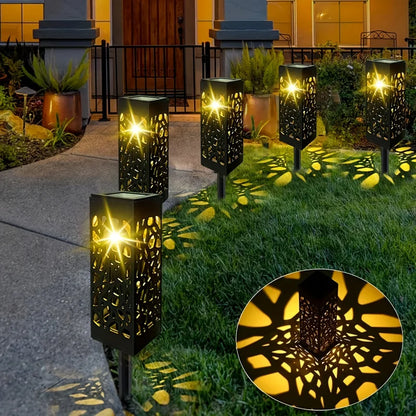 Utendørs solpanel-belysning i jordstake – Vanntett, automatisk tennings og enkel montering for stier og hager