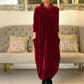 Vinter Elegant Maxi-Kjole med Rund Hals