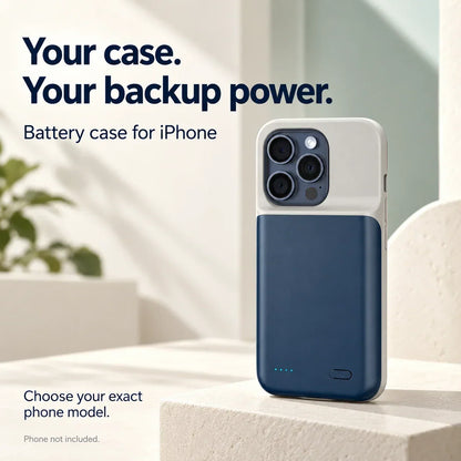 🥳2026 HOT SALE🥳💞50K+ SOLD! 🔋📱 FINAL CLEARANCE 50% OFF! iPhone batterideksel – 6800/7000 mAh innebygd strøm, 4 LED-indikatorer, behagelig grep. Hold telefonen ladet hele dagen! 🛡️✅