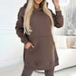 To-delt sett med ensfarget hettegenser og fôrede leggings for kvinner