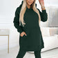 To-delt sett med ensfarget hettegenser og fôrede leggings for kvinner