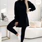 To-delt sett med ensfarget hettegenser og fôrede leggings for kvinner