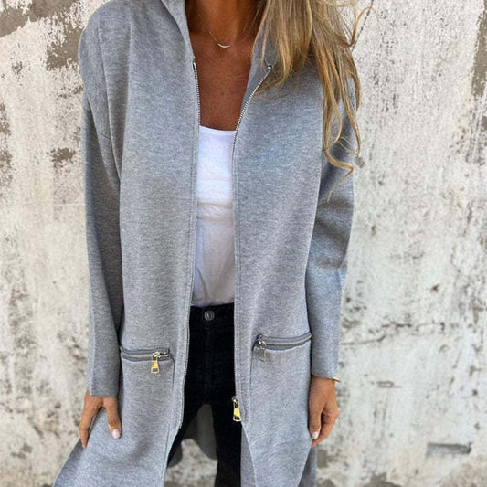 ✨Hot Sale50% avslag✨ Casual Fashion Langermet Zip-Up Hettegenser Jakke