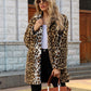 ❄️Winter Specials❄️Women Motefrakk med leopardmønster i varm fuskpels i mellomlang lengde