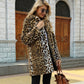 ❄️Winter Specials❄️Women Motefrakk med leopardmønster i varm fuskpels i mellomlang lengde