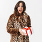 ❄️Winter Specials❄️Women Motefrakk med leopardmønster i varm fuskpels i mellomlang lengde