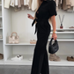 Jumpsuit med Knapp og Midjebånd for Kvinner