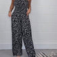 Løstsittende jumpsuit med leopardmønster for kvinner