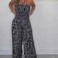 Løstsittende jumpsuit med leopardmønster for kvinner