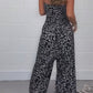 Løstsittende jumpsuit med leopardmønster for kvinner