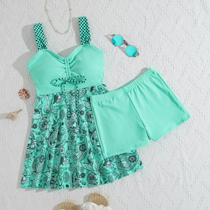 2-delt badedrakt: kjole med stropper og tettsittende badeshorts – Klar for stranden!