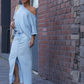 💕Ny 50% rabatt Hot Sale💕Diagonal skuldertop for kvinner med lang skjørt i splittet denim