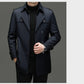 Herre Trenchcoat i Mellomlang Lengde med Avtakbar Innerfôr