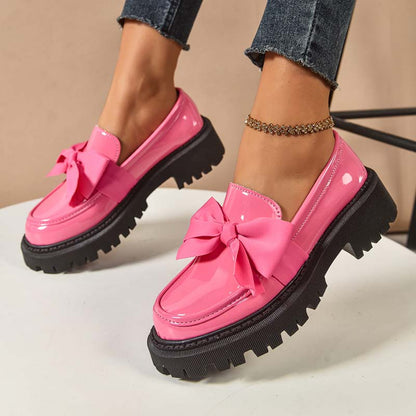 Stilige søte platåloafers med sløyfe