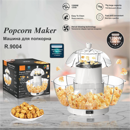 1200W Automatisk Popcornmaskin med Varmluft