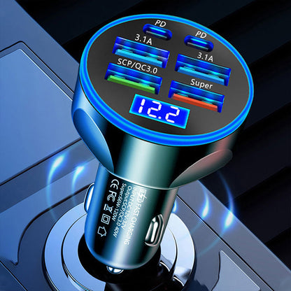 6-ports Billader Sigarettlysadapter