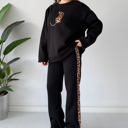 Dame moteriktig avslappet 2-delt sett