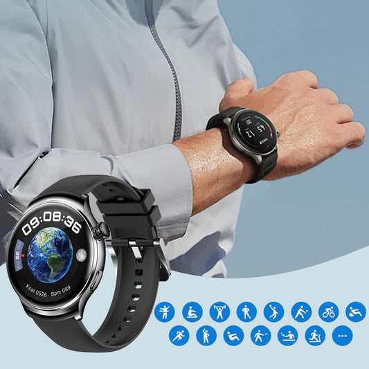 Multifunksjonell rund smartklokke for sport