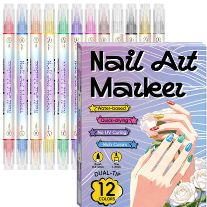 Neglekunst Tusjer med Dobbel Tupp - Komplett Sett for Kreativt Design