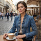 🧥 50 % RABATT NÅ! 🌸 Denimjakke for damer med volanger og åpen front – Lett og feminin – Allsidig og stilig 👗