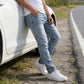 Moderne slim fit stretchjeans for menn