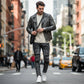 Slim fit-jeans med slitte detaljer for herre