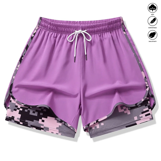 Dame casual treningsshorts med innebygd liner