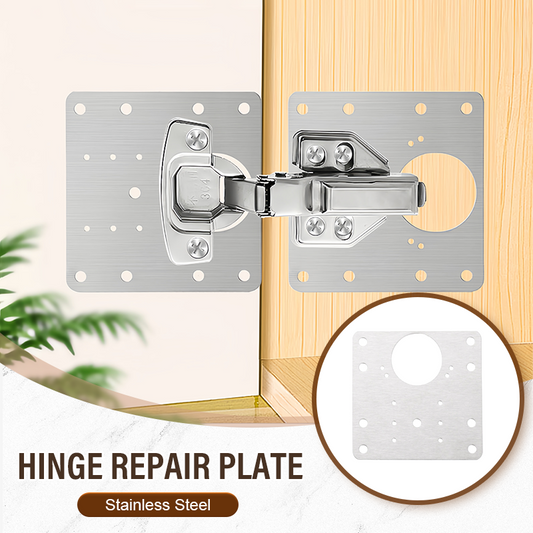 🚪 50 % RABATT! 🔧 Reparasjonsplate for skapdører – rustfritt stål, stabil og enkel å montere – ideell for skadede hengselfester i hjemmet 🛠️