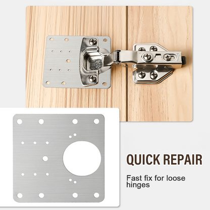 🚪 50 % RABATT! 🔧 Reparasjonsplate for skapdører – rustfritt stål, stabil og enkel å montere – ideell for skadede hengselfester i hjemmet 🛠️