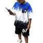 Guttesett: T-skjorte og shorts med 3D-trykk