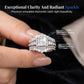 💍 TIDSBEGRENSET 50% RABATT! 💥 Dameringer med prinsessekutt kubisk zirkonia – Pave-innfatning, flerlagsband, glitter ✨