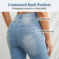Capri-jeans med høy midje og smal passform for damer