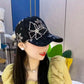 Mesh baseballcaps med sommerfugl og diamant