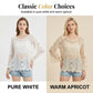 👒 🌊 Vintage-inspirert bluse med blonder for damer – utvidede ermer, bohemsk strandmote 🌸