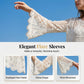 👒 🌊 Vintage-inspirert bluse med blonder for damer – utvidede ermer, bohemsk strandmote 🌸