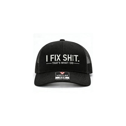 🧢 2026 NYHET 😎 Mesh bak traktorkapsel med "I Fix Shit" broderi – pustende utendørs solhatt ☀️🧢