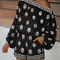 Bohemsk jumpsuitsett med bare skuldre og trykk