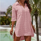 Avslappet oversized skjorte i jacquardchiffon for dame