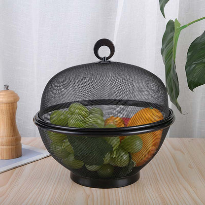 🍎 50 % RABATT NÅ! 🍓 Fruktkurv med lokk & innebygd sil – pustende netting, avrenning og dekorasjon i ett 🛡️