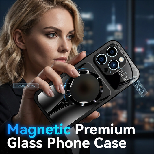 Magnetisk Mobildeksel i Herdet Glass