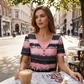 Uformell stripet Henley-topp i falsk todelt design