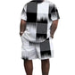 Sett for herre: t-skjorte og shorts med abstrakt trykk
