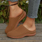 Slip-on Platåsandaler med Perforert Design for Dame