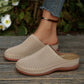 Slip-on Platåsandaler med Perforert Design for Dame